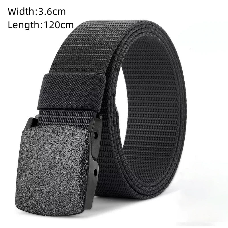 The New Men's 125cm Buckle Belt Nylon Braided Lightweight Breathable Daily Commuter Men's Belt