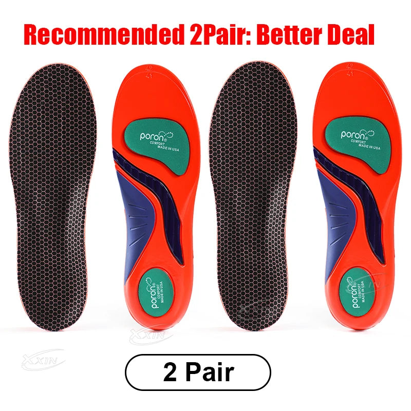 【Xxin】Arch Support Insole Poron Shock Absorption Flat Feet Shoe Pad Heel Pain Relief Size 35-48