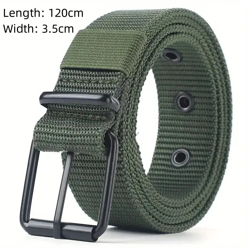 The New Men's 125cm Buckle Belt Nylon Braided Lightweight Breathable Daily Commuter Men's Belt