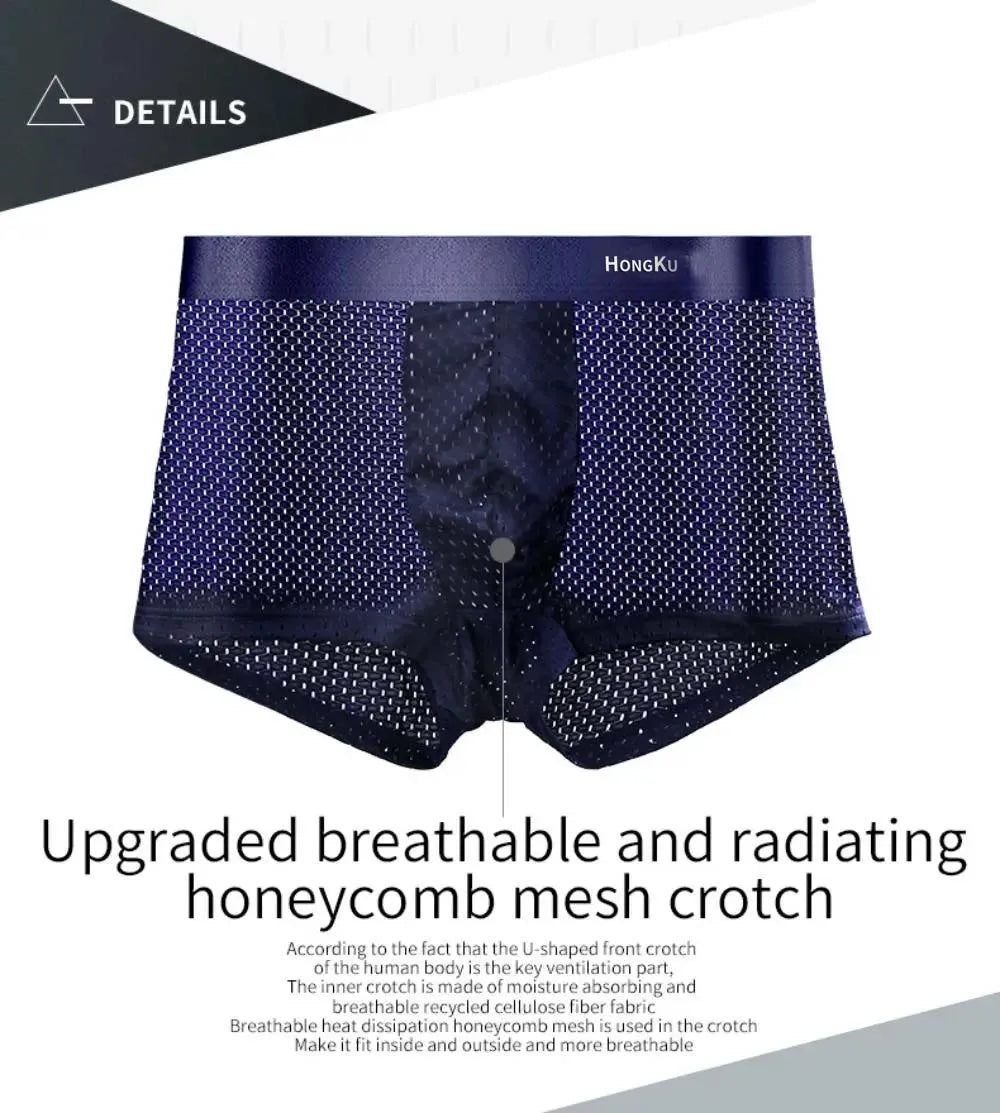 4/5 PCS Men's Panties Men Underwear Boxershorts Men Boxer Ropa Interior Hombre Calzoncillos Breathable Bamboo Hole Large Size