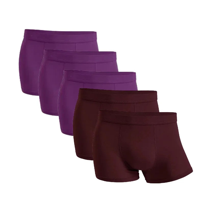 5 Packs Bamboo Boxers Man XL XXL XXXL XXXXL 5XL 6XL Plus Size Underwear Men Flat Feet Gym Shorts Panties Black Underpants Gifts