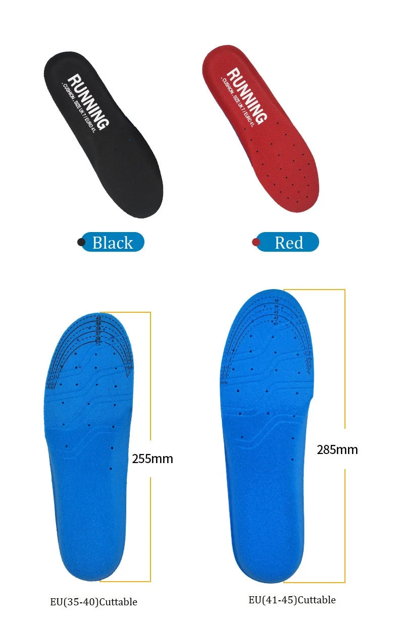 Shock Absorbing Insoles For Shoes Sole Mesh Deodorant Breathable Cushion Running Insoles For Feet Man Women Orthopedic Insoles