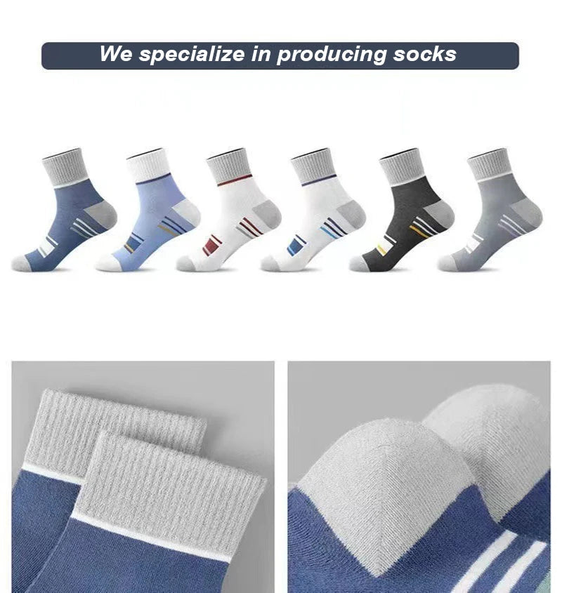 6Pairs Men Socks Breathable Cotton Sports Stockings Men Socks Comfortable Sweat Absorption Deodorant Business Sox High Quality