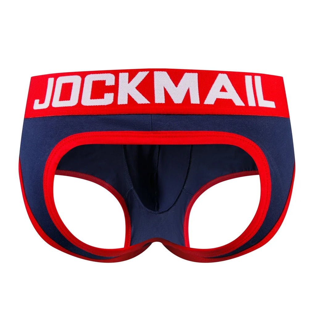 Men's Bottomless Underwear Sexy Gay Backless Briefs Jockstrap Sissy Open Back Boxer Briefs Underpants Cotton Men Panties Bikini