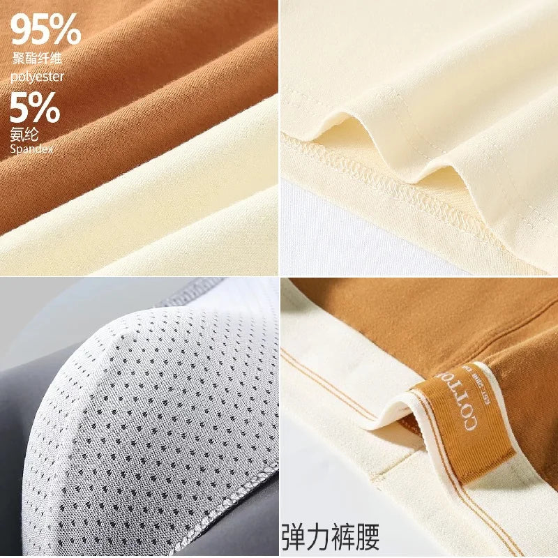 4 pcs Men Underwear Cotton BoxerShorts Hombre Panties Man Breathable Underpants Sexy Sports Comfort Male Boxers Large Size L-7XL