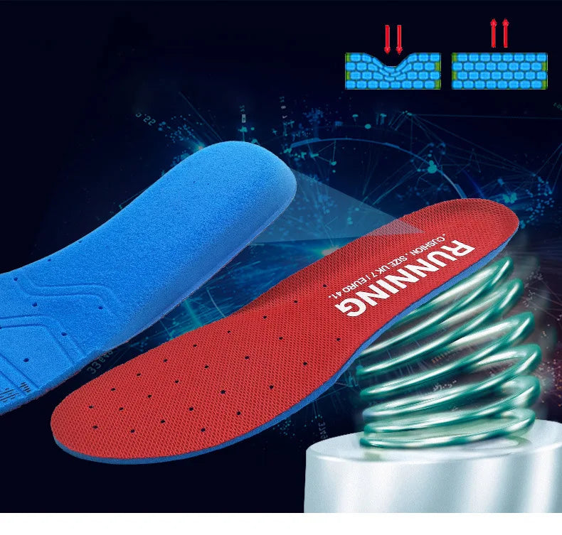Shock Absorbing Insoles For Shoes Sole Mesh Deodorant Breathable Cushion Running Insoles For Feet Man Women Orthopedic Insoles