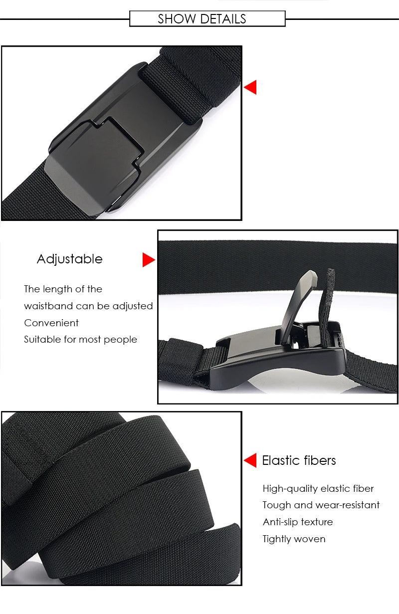 New Stretch Belt For Men and Women Hard Quick Release Buckle Strong Real Nylon Unisex Elastic Belt Overalls Work Belt