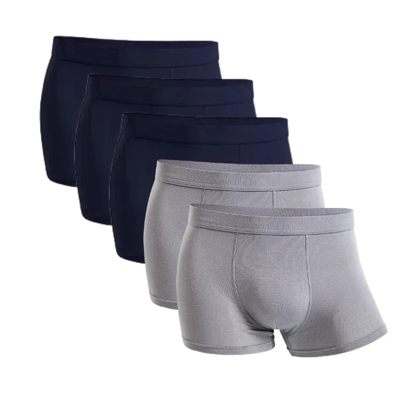 5 Packs Bamboo Boxers Man XL XXL XXXL XXXXL 5XL 6XL Plus Size Underwear Men Flat Feet Gym Shorts Panties Black Underpants Gifts
