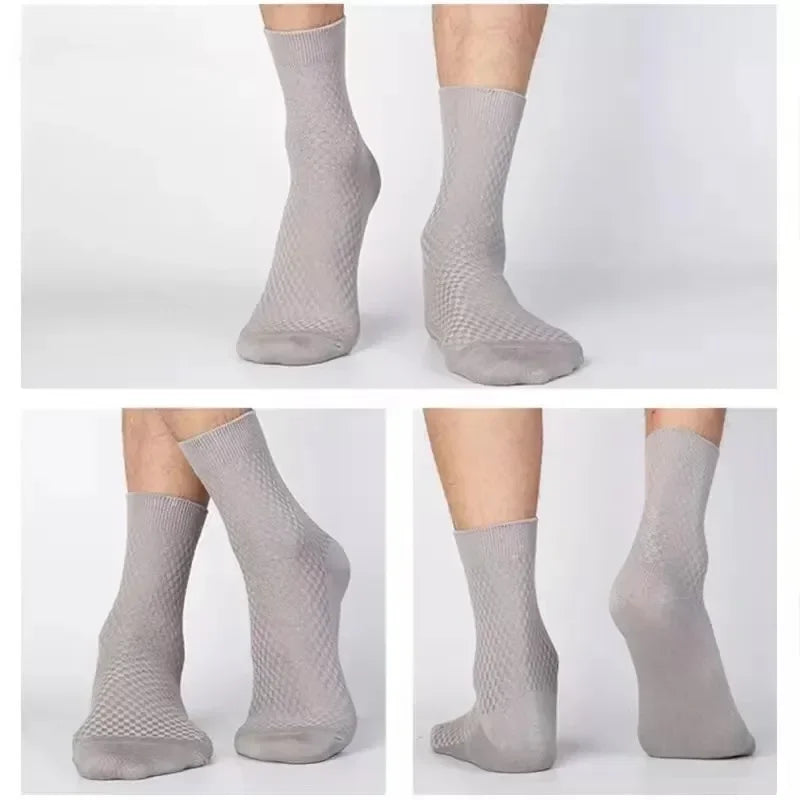 5Pairs/Lot Men's Socks High Quality Bamboo Fiber Business Breathable Deodorizing Socks Men's Casual Socks Large Size EU38-46