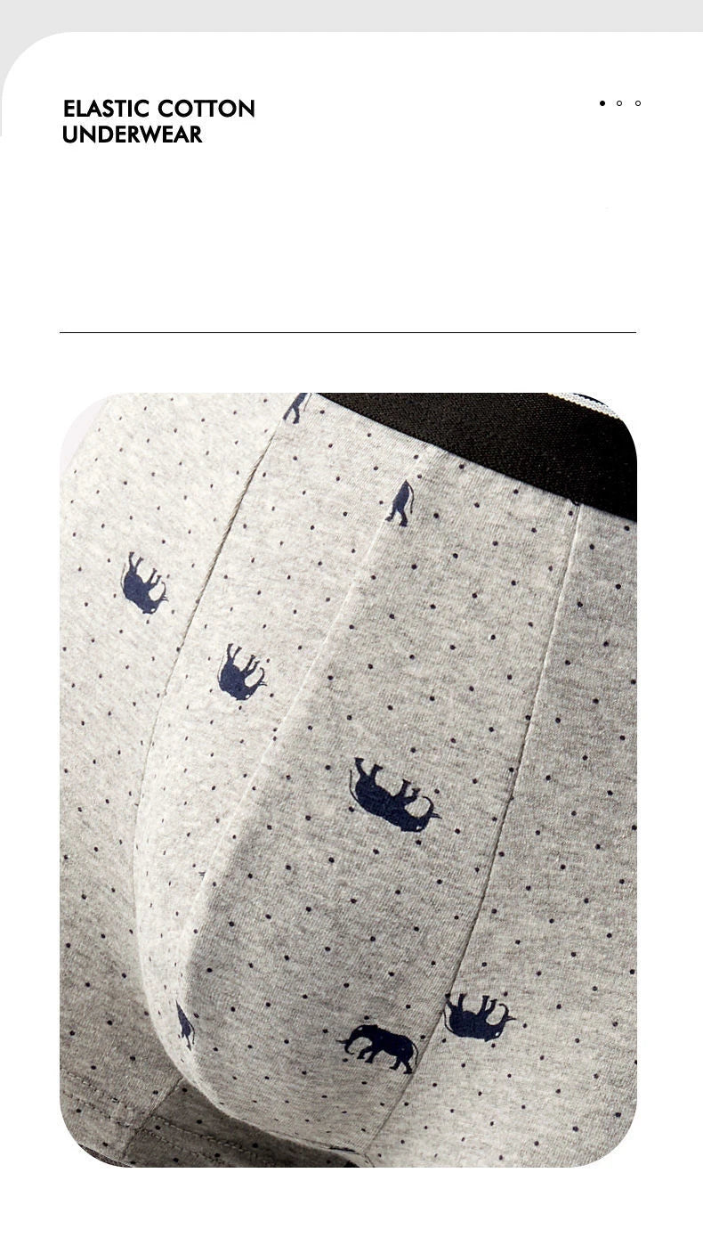 4pcs Men's Panties Sexy Shorts Cotton Underwear Male Breathable Boxers Solid Boxershorts Brand Underpants