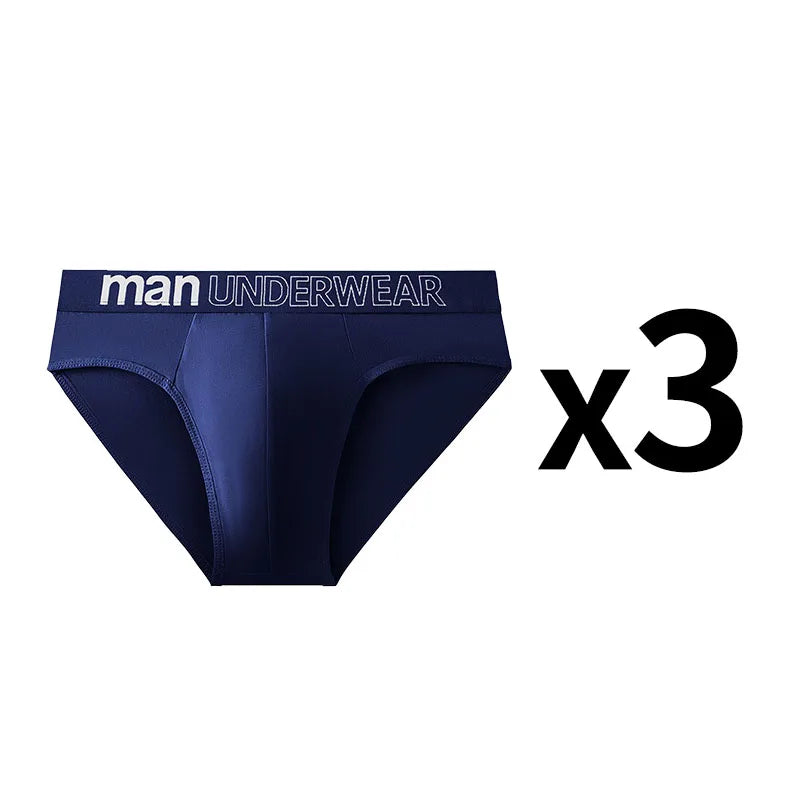 3 Pcs/Lot Men's Letter Briefs Underwear Comfortable Panties Shorts Sexy Gifts for Man Underpants