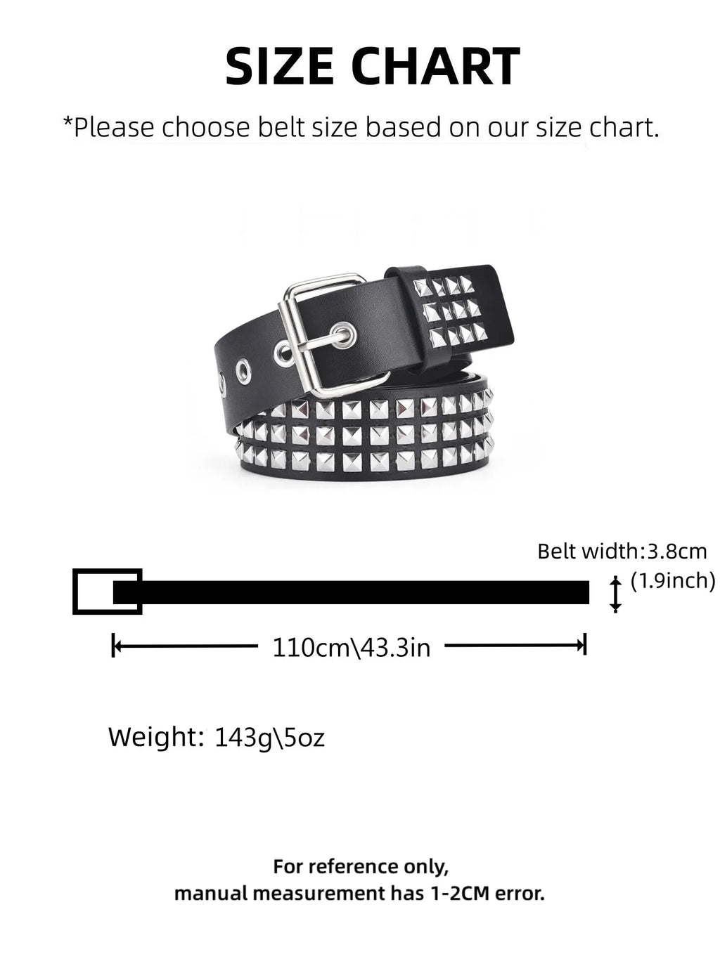 Trend Rivet Belt Heavy Metal Belt Men Women Punk Nightclub Rock Style Belt Jeans Belt Y2K Belt Fashion Decoration Women's Belts