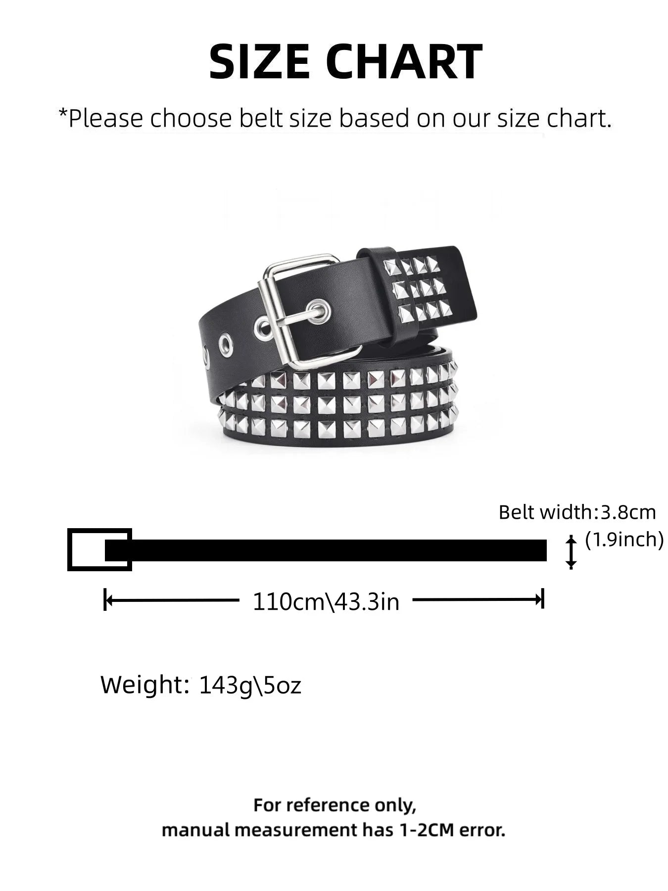 Trend Rivet Belt Heavy Metal Belt Men Women Punk Nightclub Rock Style Belt Jeans Belt Y2K Belt Fashion Decoration Women's Belts