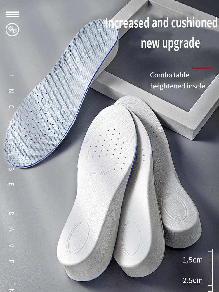 1Pair Invisible Height Increase Insoles for Shoes Breathable Comfortable for Feet Women Men Shoes Heel Lift Orthopedic Care Pads