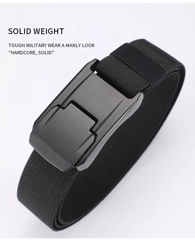 New Stretch Belt For Men and Women Hard Quick Release Buckle Strong Real Nylon Unisex Elastic Belt Overalls Work Belt