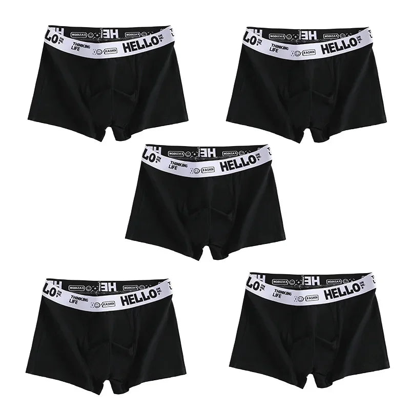 1/5pcs Men's Underwear, Breathable Comfy Quick Drying Stretchy Boxer Trunks, Sexy Underpants, Men's Trendy Boxer Panties