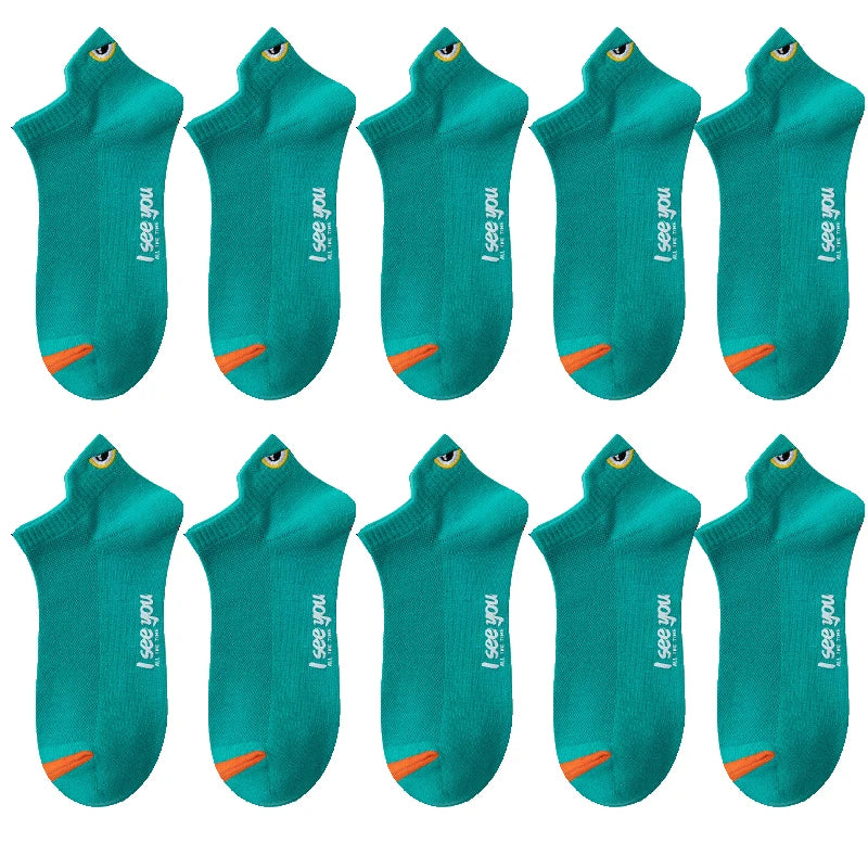 5/10 Pairs Man Short Socks Ankle Boat Socks Breathable Casual Athletic Socks Women Summer Thin Low-Cut Male Socks