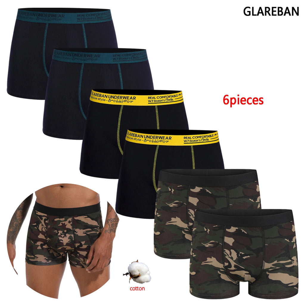 6pcs Pack 2024 Brand Boxer Fashion Style Men Panties Cotton Underwear Male And Underpants For Homme Luxury Set Shorts Box Slips