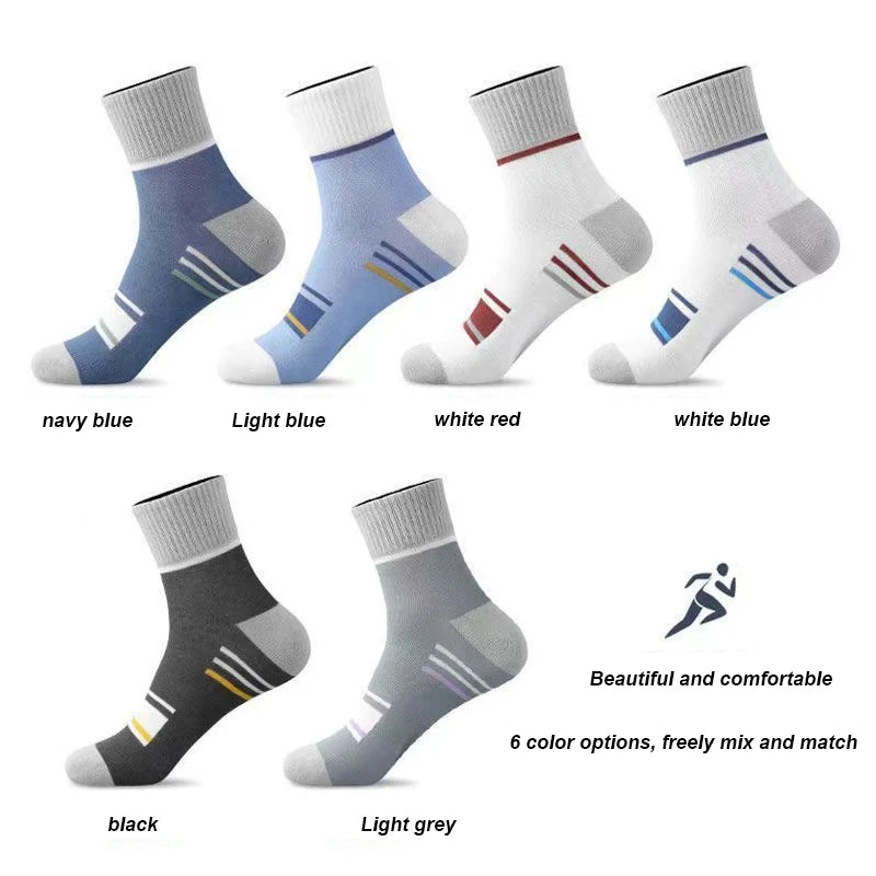 6Pairs Men Socks Breathable Cotton Sports Stockings Men Socks Comfortable Sweat Absorption Deodorant Business Sox High Quality