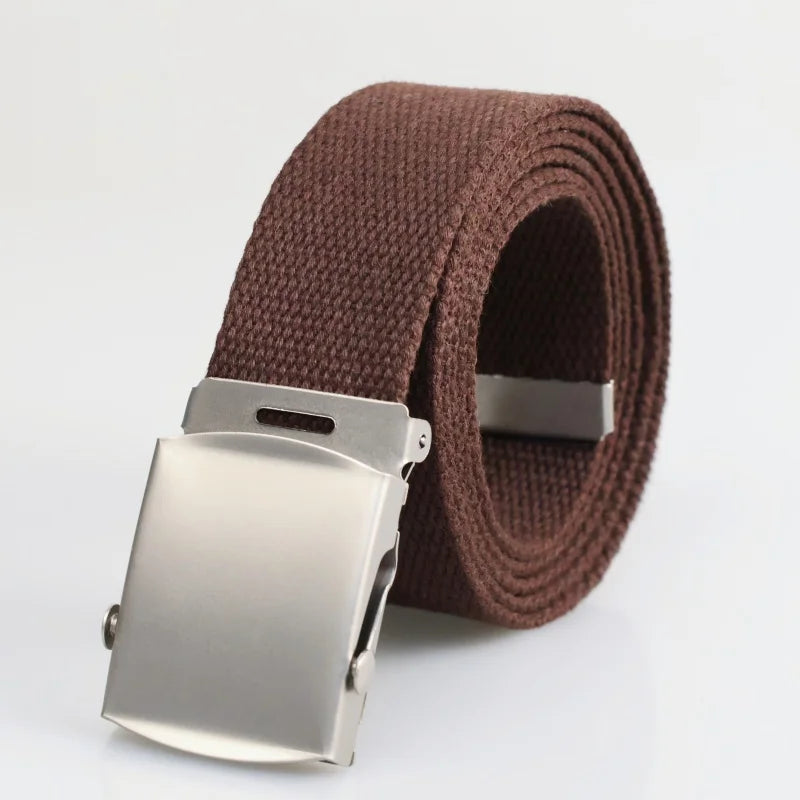 New Men's Canvas Belt Outdoor Wear-resistant Breathable Alloy Buckle Unisex Belt Youth Camouflage Sports waistband