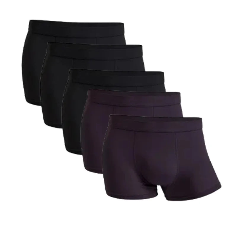 5 Packs Bamboo Boxers Man XL XXL XXXL XXXXL 5XL 6XL Plus Size Underwear Men Flat Feet Gym Shorts Panties Black Underpants Gifts