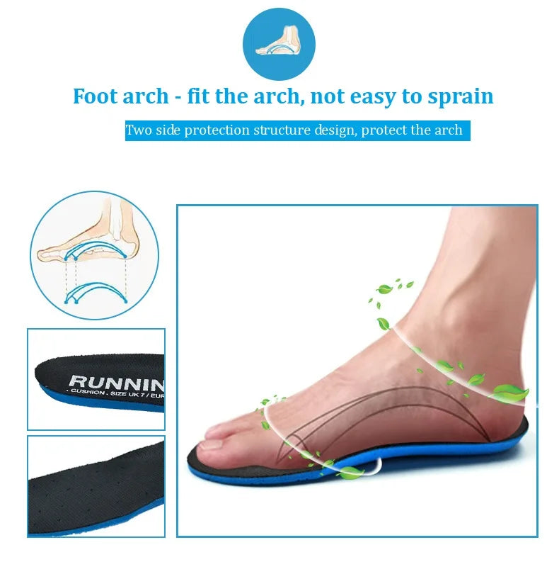 Shock Absorbing Insoles For Shoes Sole Mesh Deodorant Breathable Cushion Running Insoles For Feet Man Women Orthopedic Insoles