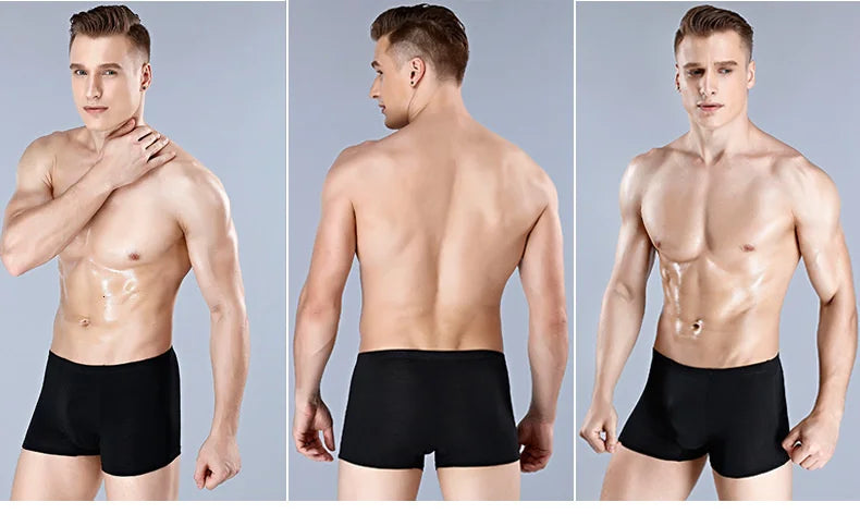 5 Packs Bamboo Boxers Man XL XXL XXXL XXXXL 5XL 6XL Plus Size Underwear Men Flat Feet Gym Shorts Panties Black Underpants Gifts