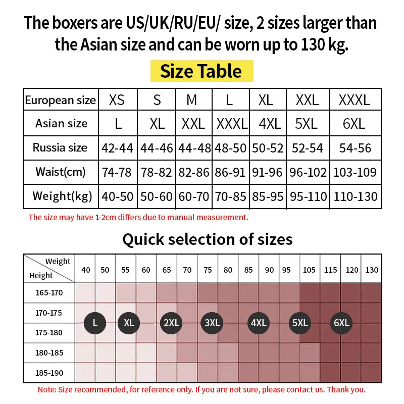 4/10 Pack Europe Plus Size Men's Fashion Printed Underwear Joker Boyshort Comfortable Elastic Waist Shorts Parent-child Pants