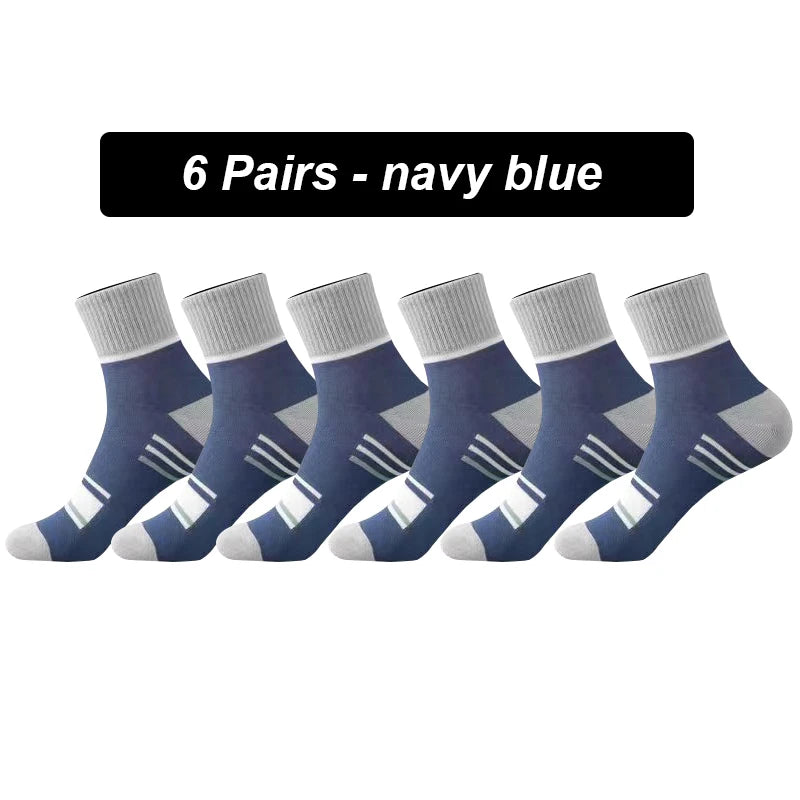 6Pairs Men Socks Breathable Cotton Sports Stockings Men Socks Comfortable Sweat Absorption Deodorant Business Sox High Quality