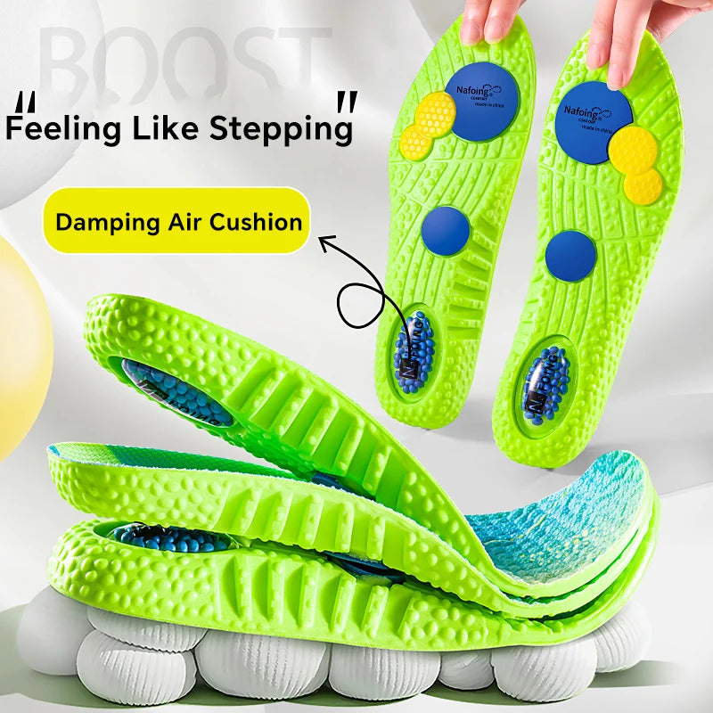 Sport Shock Absorption Insoles Green EVA Air Cushion Breathable Arch Support Orthopedic Shoes Pad Men Women Feet Care Insoles