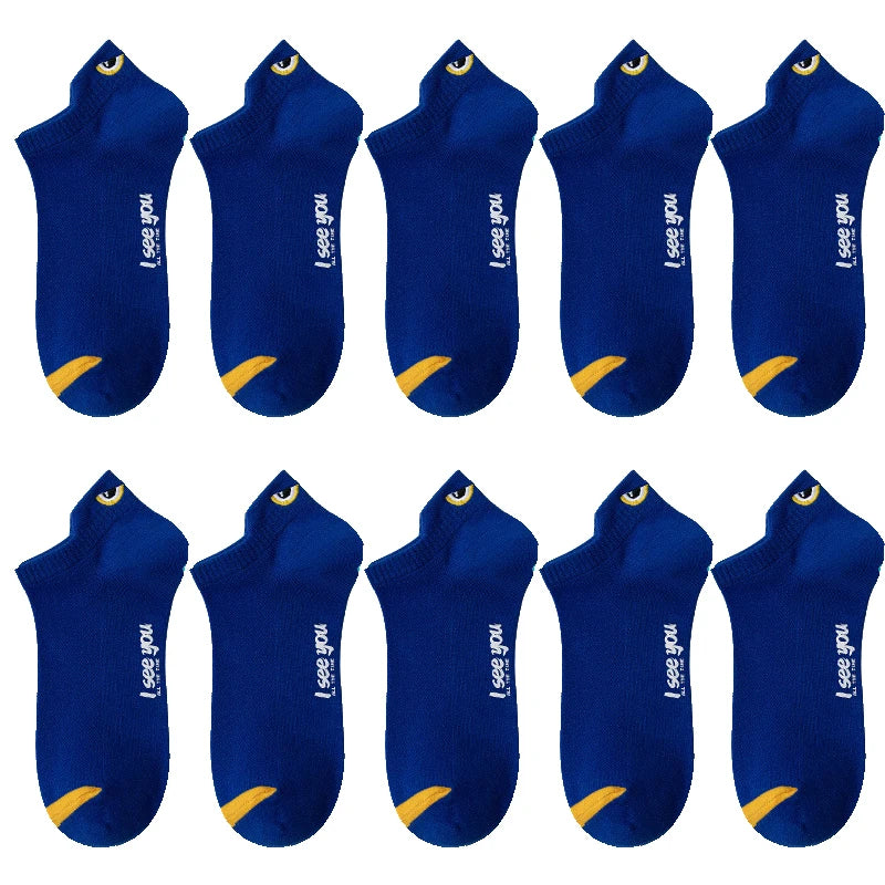 5/10 Pairs Man Short Socks Ankle Boat Socks Breathable Casual Athletic Socks Women Summer Thin Low-Cut Male Socks