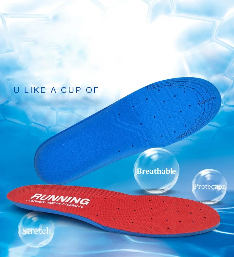 Shock Absorbing Insoles For Shoes Sole Mesh Deodorant Breathable Cushion Running Insoles For Feet Man Women Orthopedic Insoles