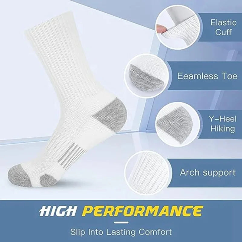 6/12 Pairs Men's Outdoor Gym Socks High Quality Comfortable Soft Ground-Gripping Football Large Size New Style