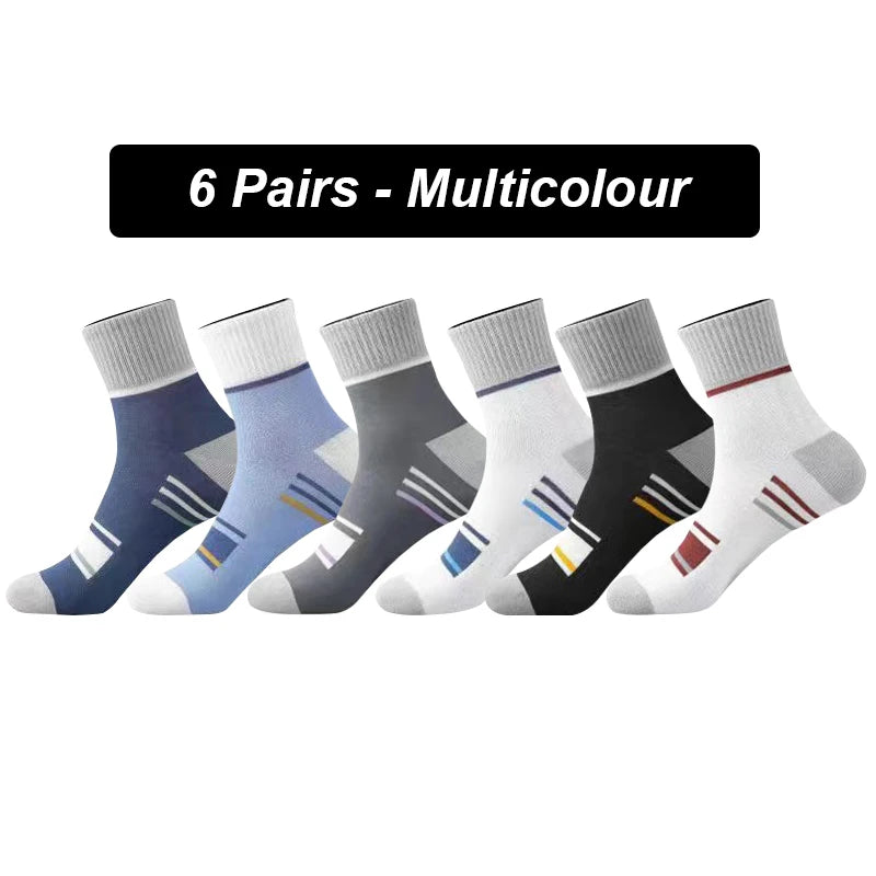 6Pairs Men Socks Breathable Cotton Sports Stockings Men Socks Comfortable Sweat Absorption Deodorant Business Sox High Quality