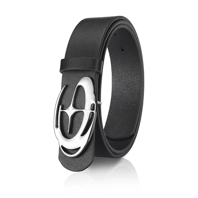 Men's Unique Design Smooth Buckle Belt Fashionable Trendy Casual Pants Accessories Simple Men's Birthday Gifts