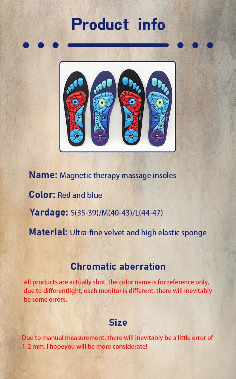 Magnetic Therapy Massage Insoles Men Foot Acupoint Massage Insoles Arch Support Orthopedic insole Comfort Shoe Pads 1Pair/2Pair