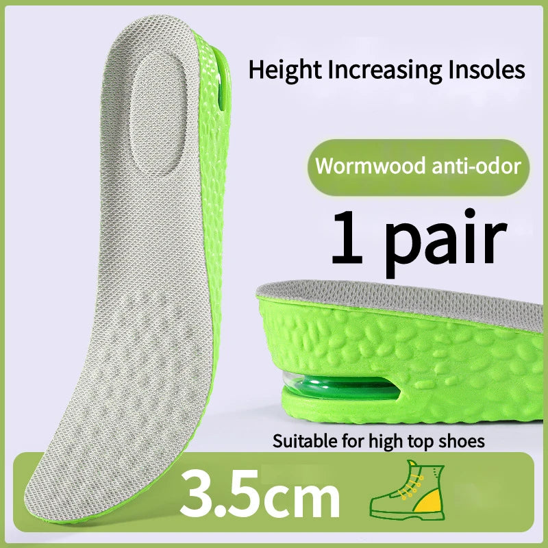 1Pair Air Cushion height increase insoles Breathable Sweat and Anti-Odour Insole Shock Absorbing Insole for Sports Shoes
