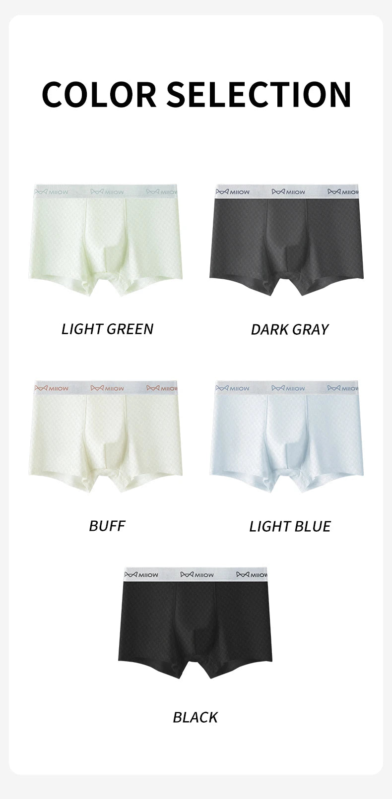 MiiOW 3Pcs Ice Silk Men Panties Mesh Breathable Mens Underpants 10A Antibacterial Crotch Men's Underwear Boxers Man Boxer Briefs