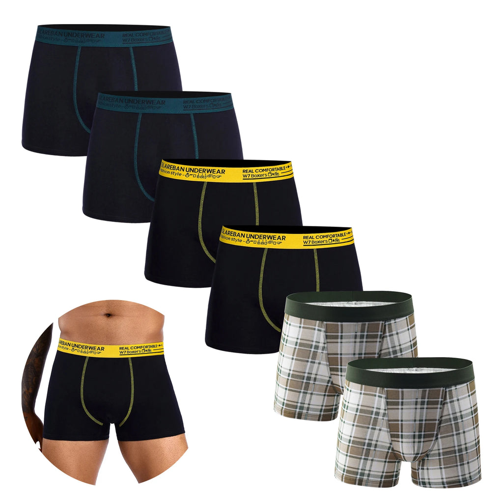 6pcs Pack 2024 Brand Boxer Fashion Style Men Panties Cotton Underwear Male And Underpants For Homme Luxury Set Shorts Box Slips