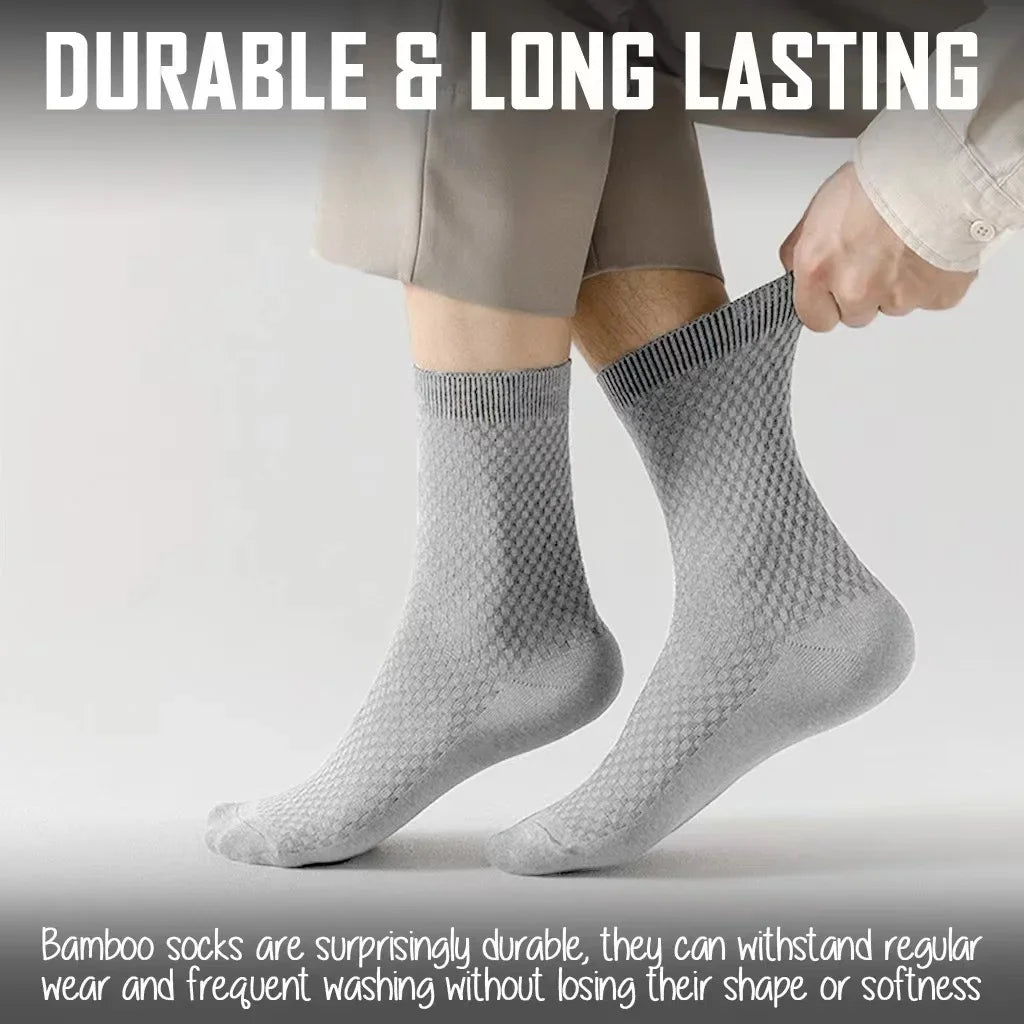 5Pairs/Lot Men's Socks High Quality Bamboo Fiber Business Breathable Deodorizing Socks Men's Casual Socks Large Size EU38-46