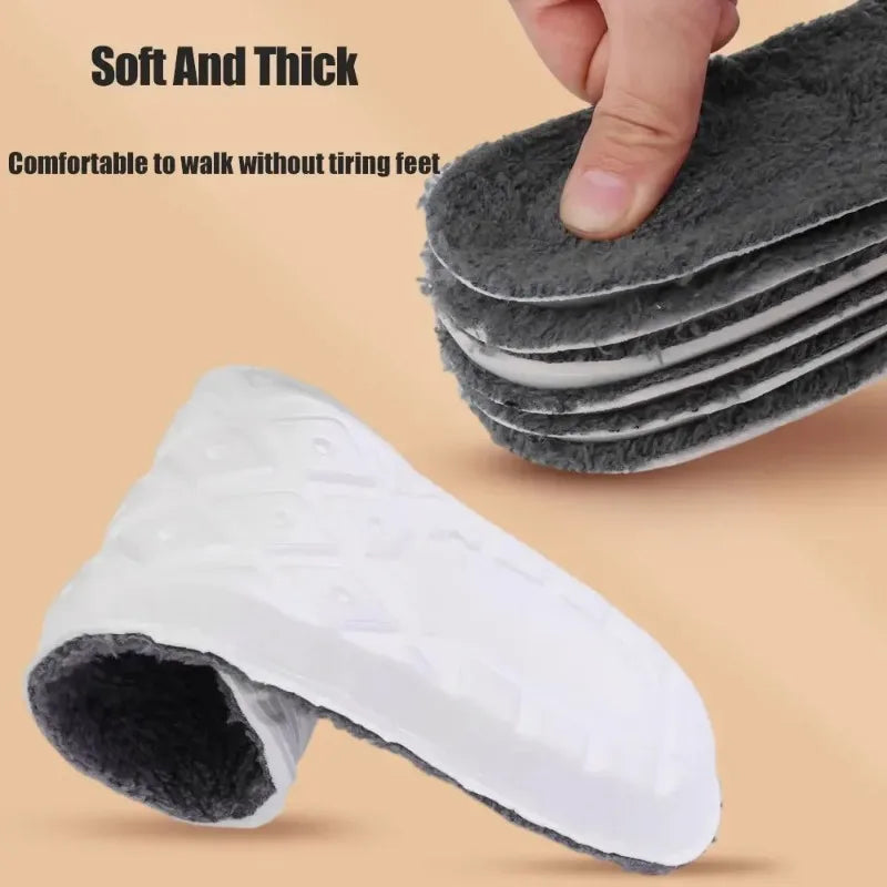 2PCS Soft Cashmere Snow Boots Padding Winter Warm Plush Insoles Women Men Thicken Thermal Shoe Pads Self Heated Sports Inserts