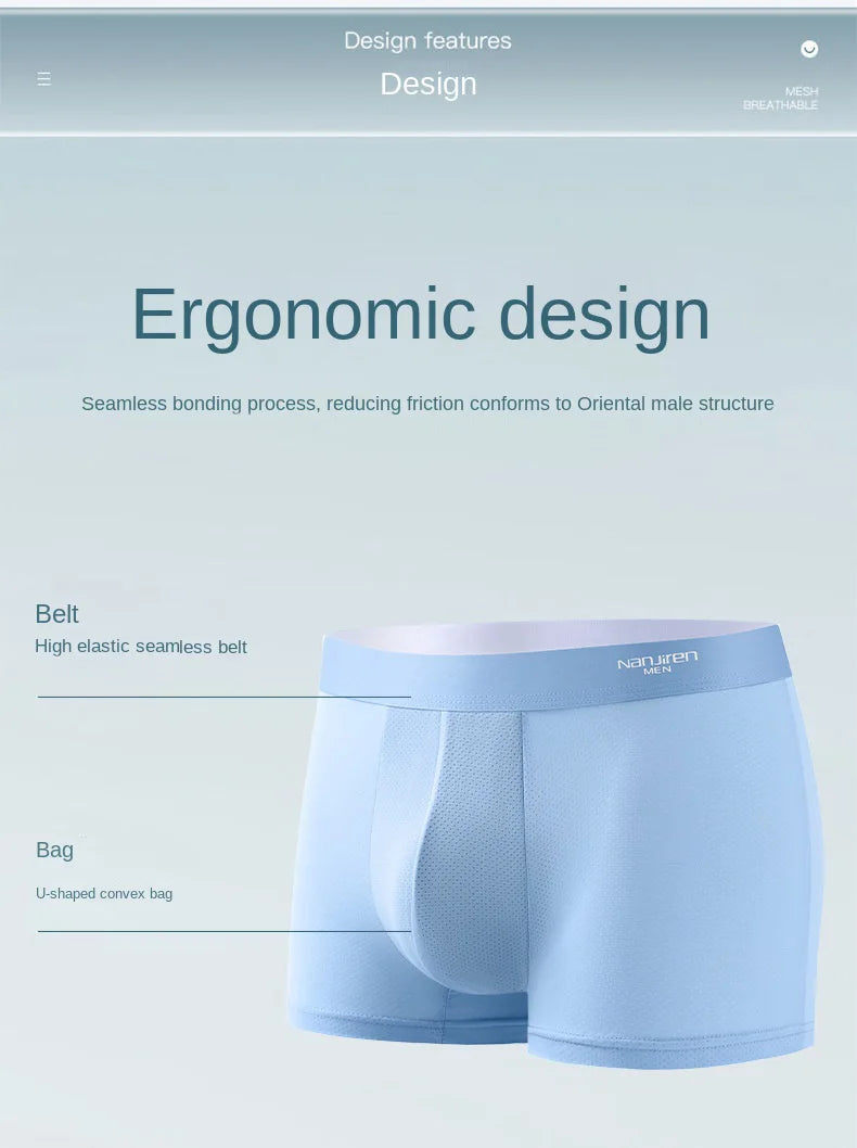 Men Boxers Men's Underwear 3A Antibacterial Underpants Ice Silk Men Boxer Shorts Breathable Elastic Male Panties Plus Size L-6XL