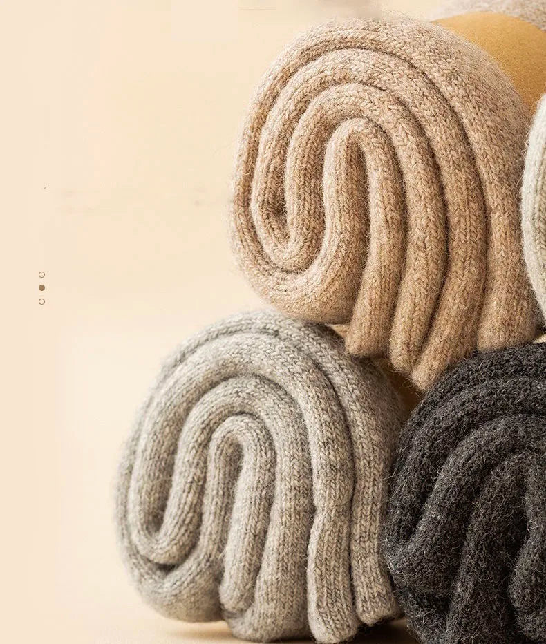 2Pairs/Men's Socks Super Thick Wool High Quality Merino Wool Socks Business Fall Winter Comfortable Mid-leg Socks Large Size Men