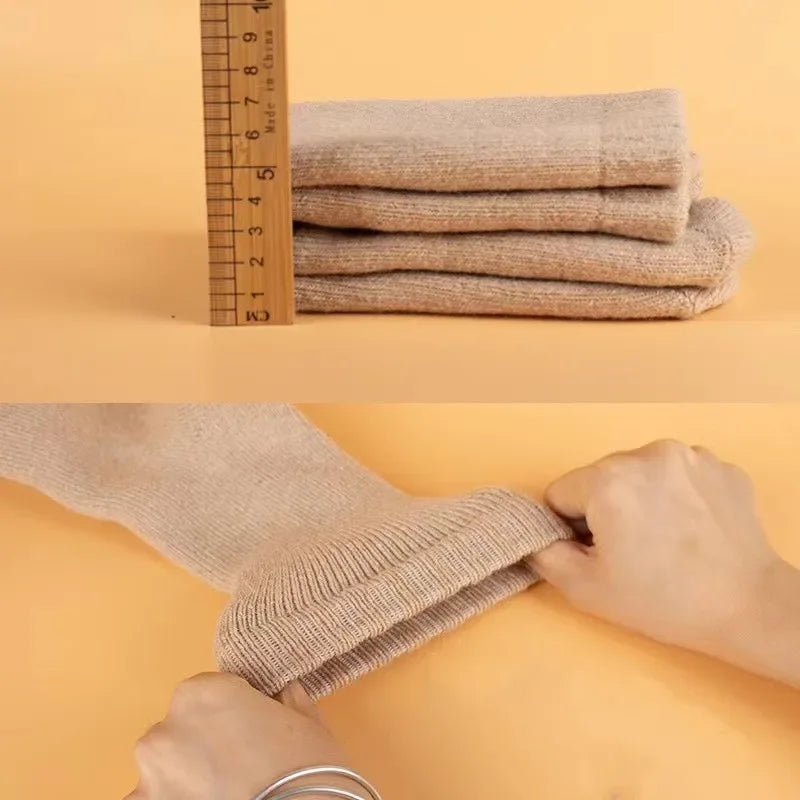 2Pairs/Men's Socks Super Thick Wool High Quality Merino Wool Socks Business Fall Winter Comfortable Mid-leg Socks Large Size Men