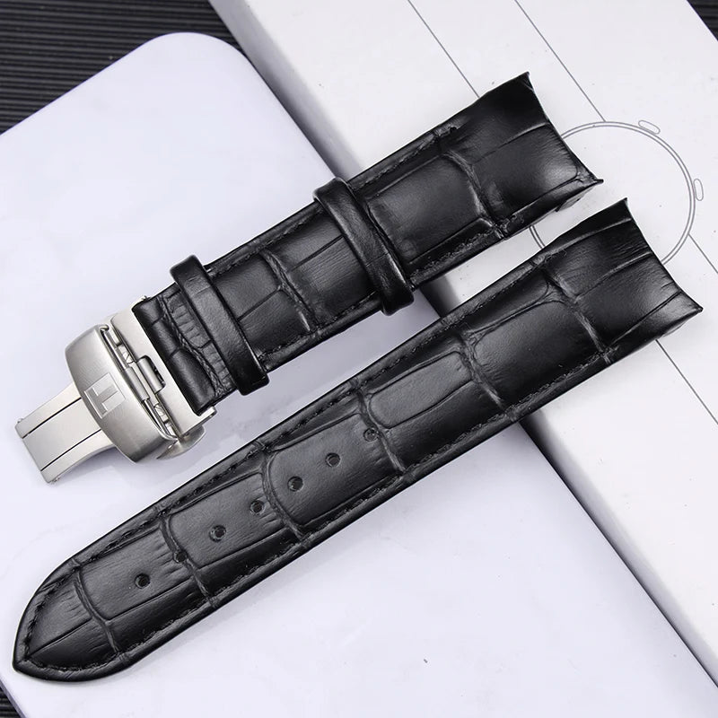 Genuine Leat/her Watch Strap for Tissot T035 Watchband Men's 1853 T035627 T035617 T035407 Series Arc Mouth Belt 22mm 23mm 24mm