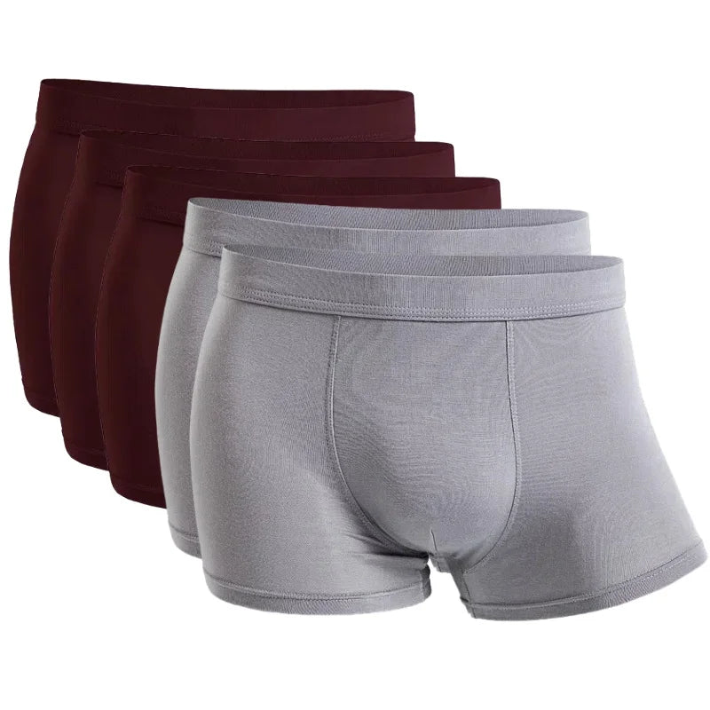 5 Packs Bamboo Boxers Man XL XXL XXXL XXXXL 5XL 6XL Plus Size Underwear Men Flat Feet Gym Shorts Panties Black Underpants Gifts