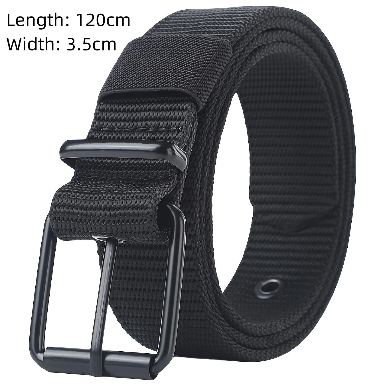 The New Men's 125cm Buckle Belt Nylon Braided Lightweight Breathable Daily Commuter Men's Belt
