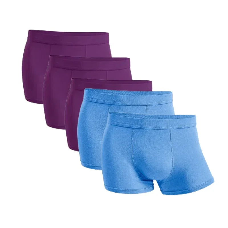 5 Packs Bamboo Boxers Man XL XXL XXXL XXXXL 5XL 6XL Plus Size Underwear Men Flat Feet Gym Shorts Panties Black Underpants Gifts