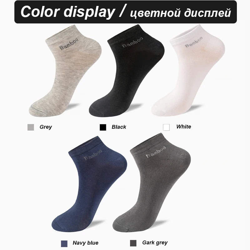 High Quality 10Pairs/Lot Men's Bamboo Fiber Socks Short Casual Breatheable Anti-Bacterial Man Ankle Socks New black busines