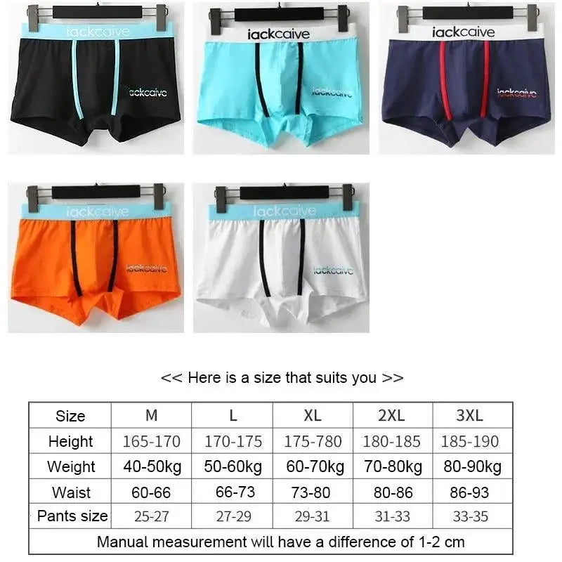 3Pcs Male Panties Cotton Men's Underwear Boxers Breathable Man Boxer Printed Underpants Comfortable Shorts Men Underwear M-3XL